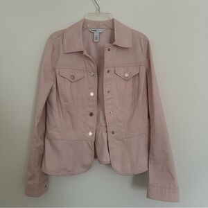 White House Black Market Outlet Size 2 Pink Denim Style Pocket Button Jacket